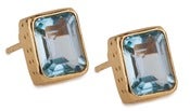 Image of " New " Kara Ackerman <i> Judie <i/> Emerald Cut Stud Blue Topaz Earrings
