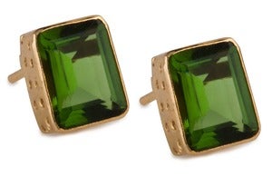 Image of " New " Kara Ackerman <i> Judie <i/> Emerald Cut Stud Peridot Earrings