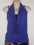 Image of Wanderlust drape cowl neck halter top Royal Blue