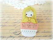 Image of Big Matryoshka Ring - Yellow, Pink & White 