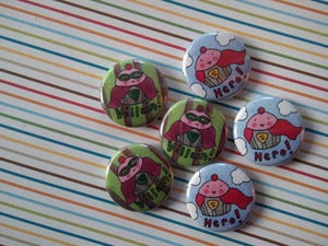 Image of CakeSpy Hero and Villain Pins