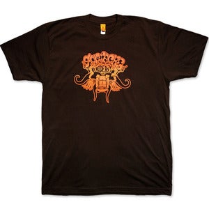 Image of MUSTACHE RIDERS - men’s brown/sunset t-shirt