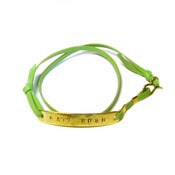 Image of Name Plate Leather Wrap Bracelet 
