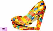Image of Kinte Ankara ‘Lappa’ Double Layer Wedge/Pump 