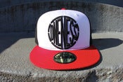 Image of ONENESS LOGO FITTED NEW ERA BLACK RED WHITE