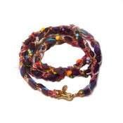 Image of Sufi Silk Scarf Wrap Bracelet - Plum 