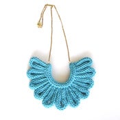 Image of Hawk Necklace, hand-knitted - Azure Blue