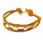 Image of White FWP Row Suede Bracelet