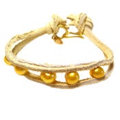 Image of Gold FWP Row Suede Bracelet