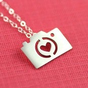 Image of Camera Love Silhouette Necklace in Silver