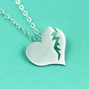Image of Broken Heart Necklace in Silver 