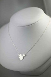 Image of Moose Head Silhouette Necklace in Silver 