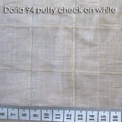 Image of Sheer white cotton with putty check