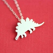 Image of Silly Stegosaurus Necklace in Silver 
