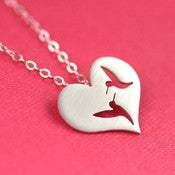 Image of Love Birds Necklace in Silver 