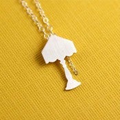 Image of Vintage Style Lamp Silhouette Necklace in Silver 