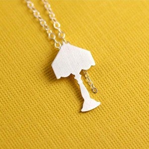 Image of Vintage Style Lamp Silhouette Necklace in Silver 