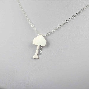 Image of Vintage Style Lamp Silhouette Necklace in Silver 