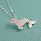 Image of Andre The Seal Silhouette Necklace in Silver 