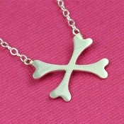 Image of Creepy Crossbones Necklace in Silver 