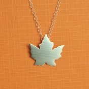Image of Silver Autumn Maple Leaf Necklace 