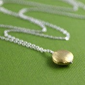 Image of Silver and Gold Vermeil Coin Accent Necklace 