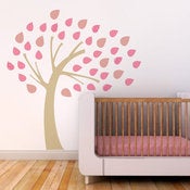 Image of Windy Tree Fabric Decal - Removable and Reusable