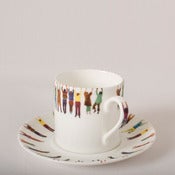 Image of Alice Mara - Hanging People Cups and Saucer