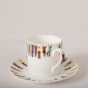 Image of Alice Mara - Hanging People Cups and Saucer