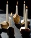 Image of Dorit Wood Candle Holders in White Gold
