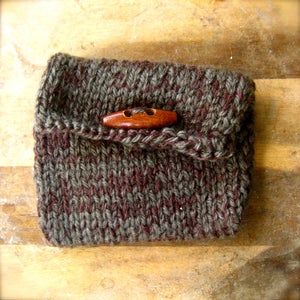 Image of Plum Gray, Hemp and Yarn Knit Purse