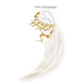 Image of White feathers with 5 gold-plated crosses