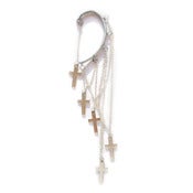 Image of Ear cuff with draped chains and crosses
