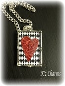 Image of 1x1.5 Red glitter heart Solder Charm
