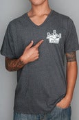 Image of Bofresco Gun Club Vneck-Charcoal-Tee