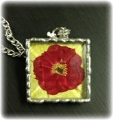 Image of 1.5 x 1.5 Real Pressed Fower Solder Charm
