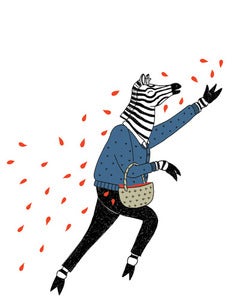 Image of Grant Zebra Greeting Card.