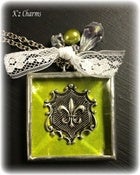 Image of 1.5 x 1.5 Fleur de lis Solder ~ shadow box Charm