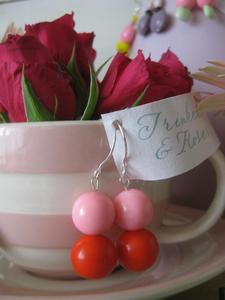 Image of "Marshmallow & Jaffa Drops" Handmade Earrings
