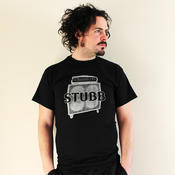 Image of Stubb - Silver Amp on Black T-Shirt