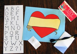 Image of Valentine Tattoo DIY Embroidery Kit