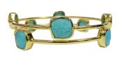 Image of " New " Kara Ackerman <i> Judie <i/> Oversized Faceted Turquoise Bangles
