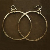 Image of 14K Hoop Earrings- Yellow Gold Hand Forged 2 " Diameter
