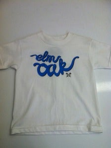 Image of white cursive youth T