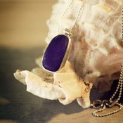 Image of Cobalt Blue Sea Glass - Sterling Silver, Classic Bezel, Necklace