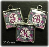 Image of 1x1 Pink Argyle Alphabet Solder Charm