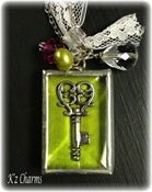 Image of 1x1.5  Silver Key Solder~Shadow box Charm