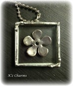Image of 1.25 x 1.25 Silver Flower Solder Charm