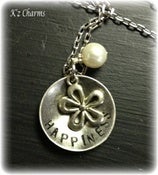 Image of Happiness Stamped Necklace