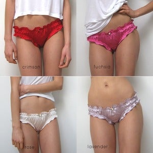 Image of Peachy Keen Knickers in Crimson, Lavender, Fuchsia or Black 